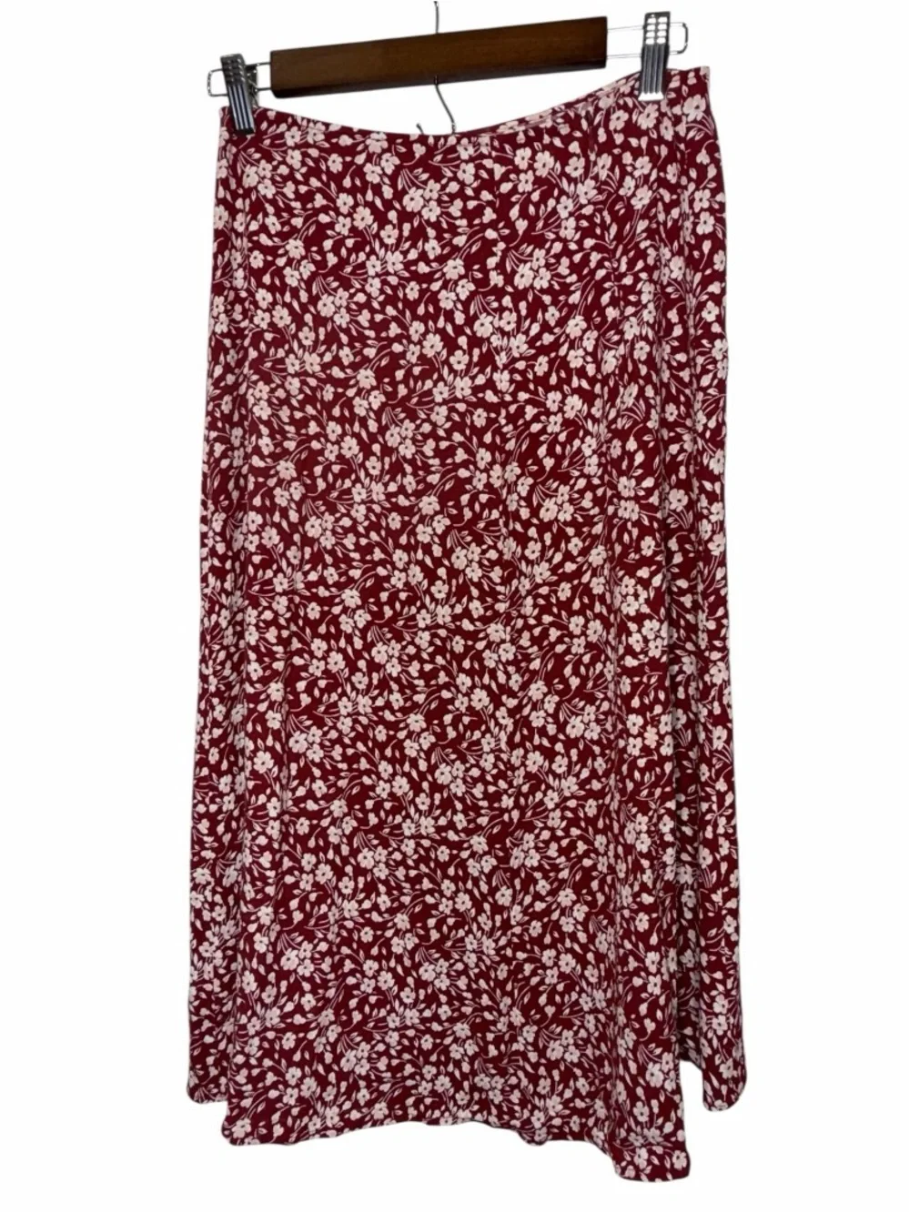 Reformation Zoe Red Flowered Midi Skirt Size 6 - Picture 4 of 7